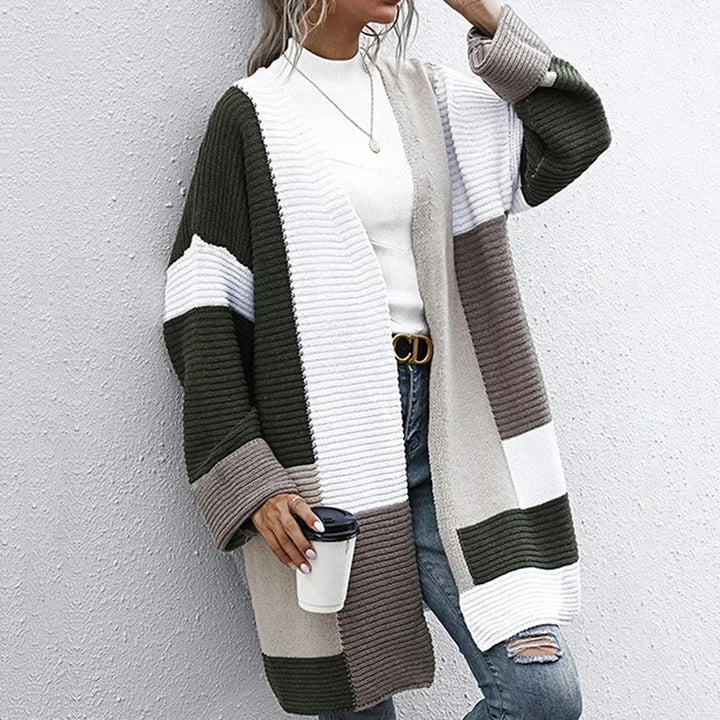 Maya - Öppen främre Color Block Cardigan