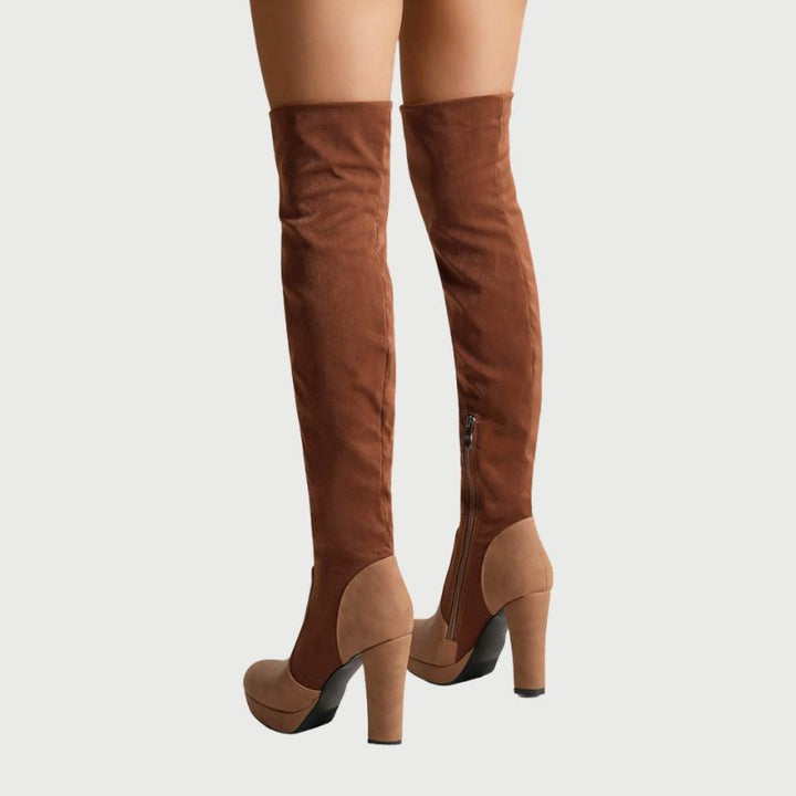 Diana - Eleganta over-the-knee boots med blockklack