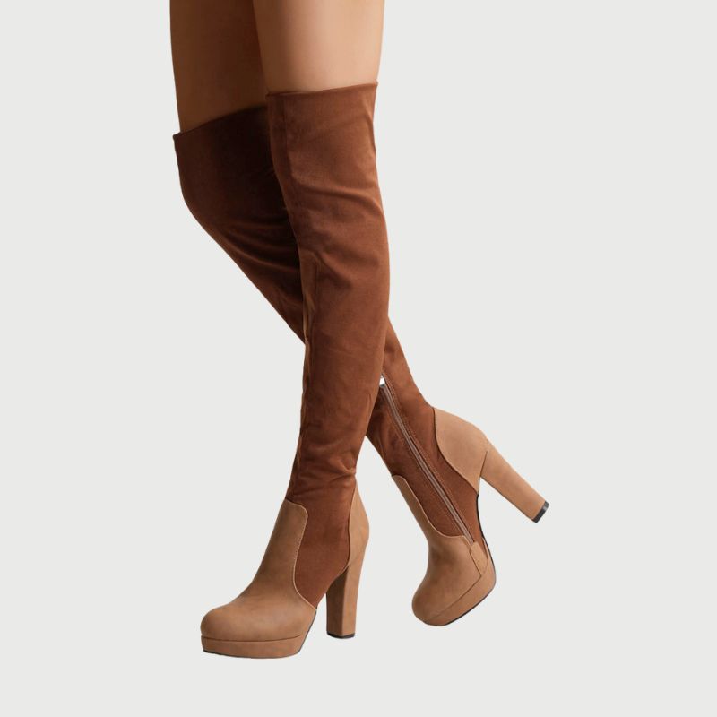 Diana - Eleganta over-the-knee boots med blockklack