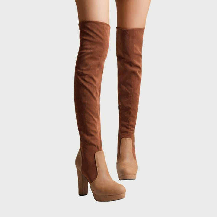 Diana - Eleganta over-the-knee boots med blockklack