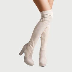 Diana - Eleganta over-the-knee boots med blockklack