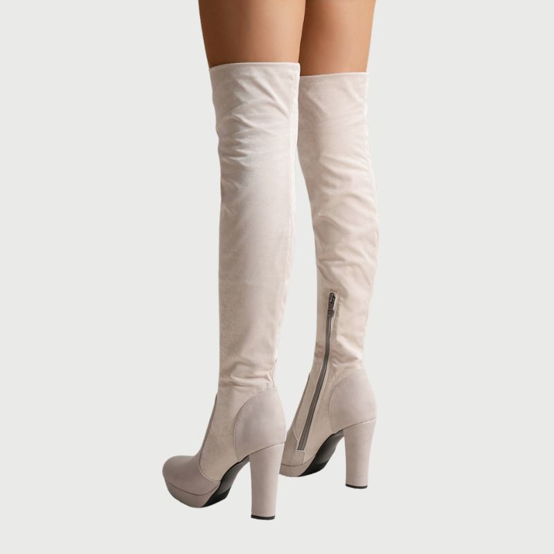 Diana - Eleganta over-the-knee boots med blockklack