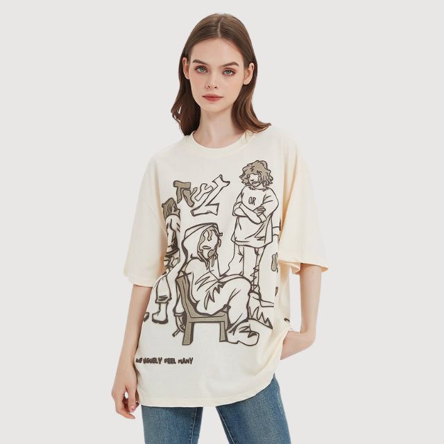 Finley - Oversized T-shirt med Vintage-Figurendruck