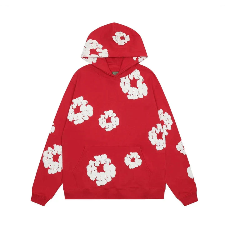 Bianca - Mysig hoodie med blommönster och rymlig ficka