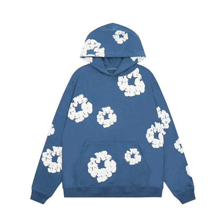 Bianca - Mysig hoodie med blommönster och rymlig ficka