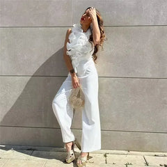 Elena - Chic jumpsuit med volanger och vida ben