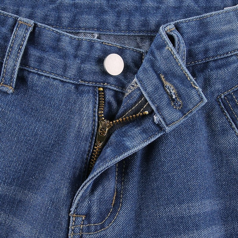 Evelyn - Lösa jeans med broderade accenter